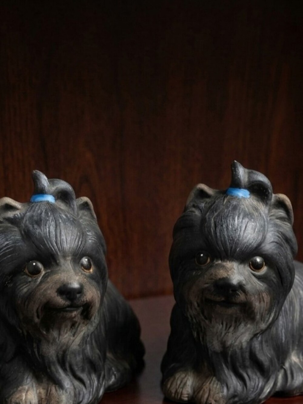 Black Dog Figurine Pair - Decorative Pet Statues